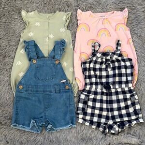 Baby Girl 12 Months One Piece Romper Overall Bundle Carters Oshkosh Kensie